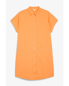 Orange Denim Midi Dress Orange