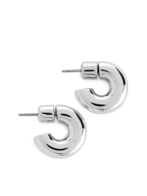 ARKET Small Silver-plated Hoop Earrings Silver