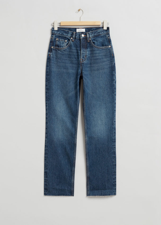 & Other Stories Jeans mit geradem Bein Leuchtend blauer