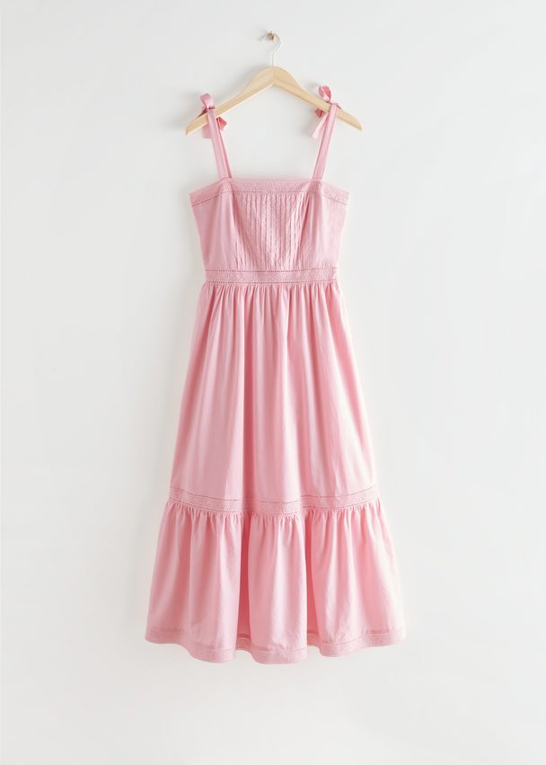 & Other Stories Plant-dyed Bandeau Midi Dress Pink