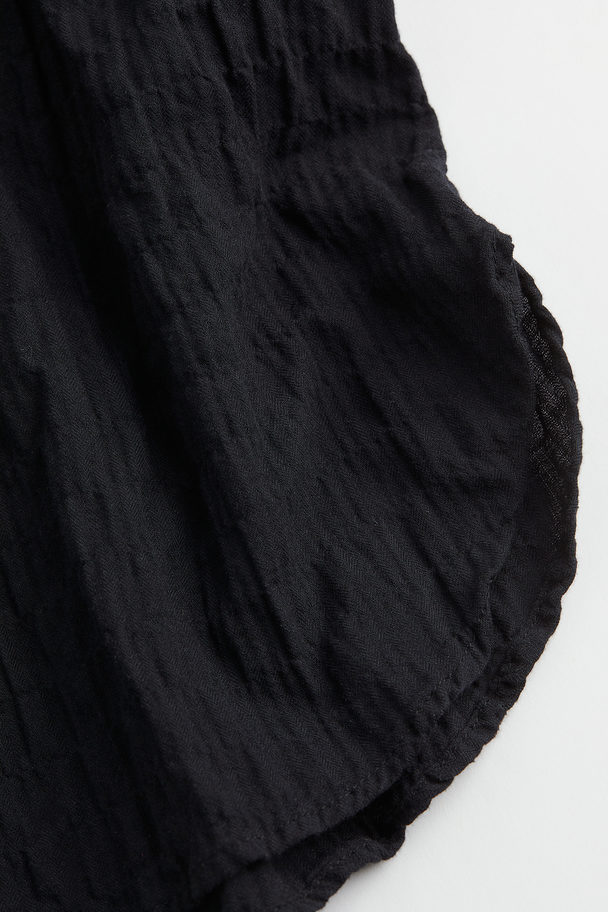 H&M Kleid mit Kragen Schwarz