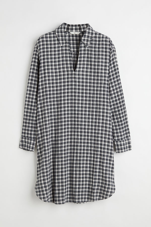 H&M Collared Dress Black/checked