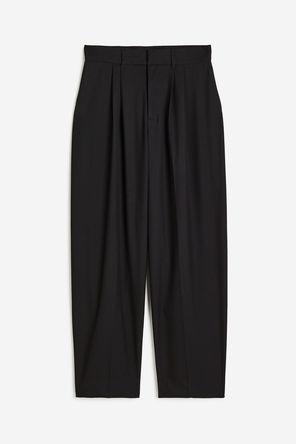 H&M Low-waist Twill Trousers Black