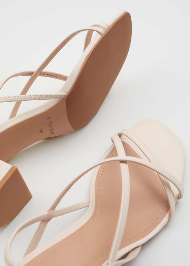 & Other Stories Strappy Leather Sandals Vanilla