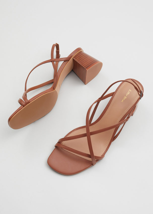 & Other Stories Strappy Leather Sandals Brown