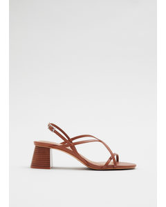 Strappy Leather Sandals Brown