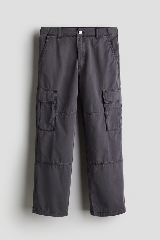 H&M Cargohose aus Baumwolle Dunkelgrau