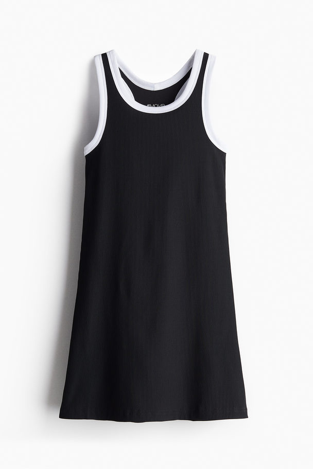 H&M DryMove™ Tenniskleid Schwarz