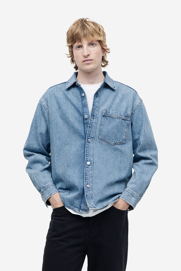 H&M Denim Overshirt - Regular Fit Denimblauw
