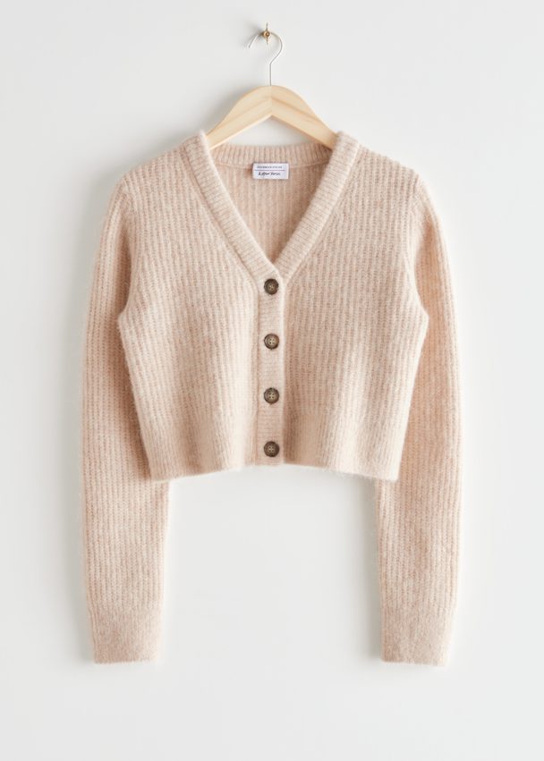 & Other Stories Boxy Knit Cardigan Beige