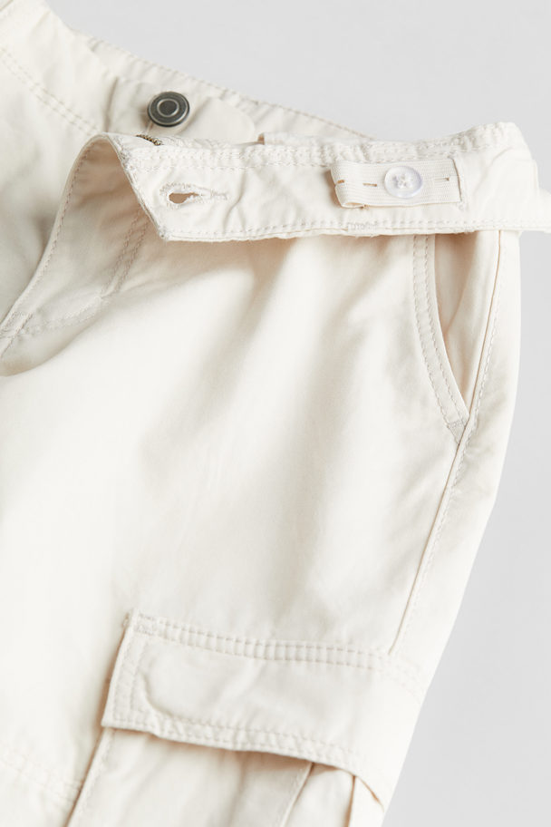 H&M Cotton Cargo Trousers White