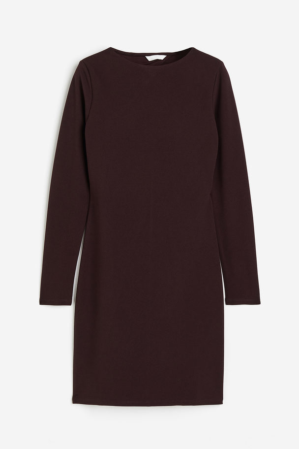 H&M Cut-out Jersey Dress Burgundy