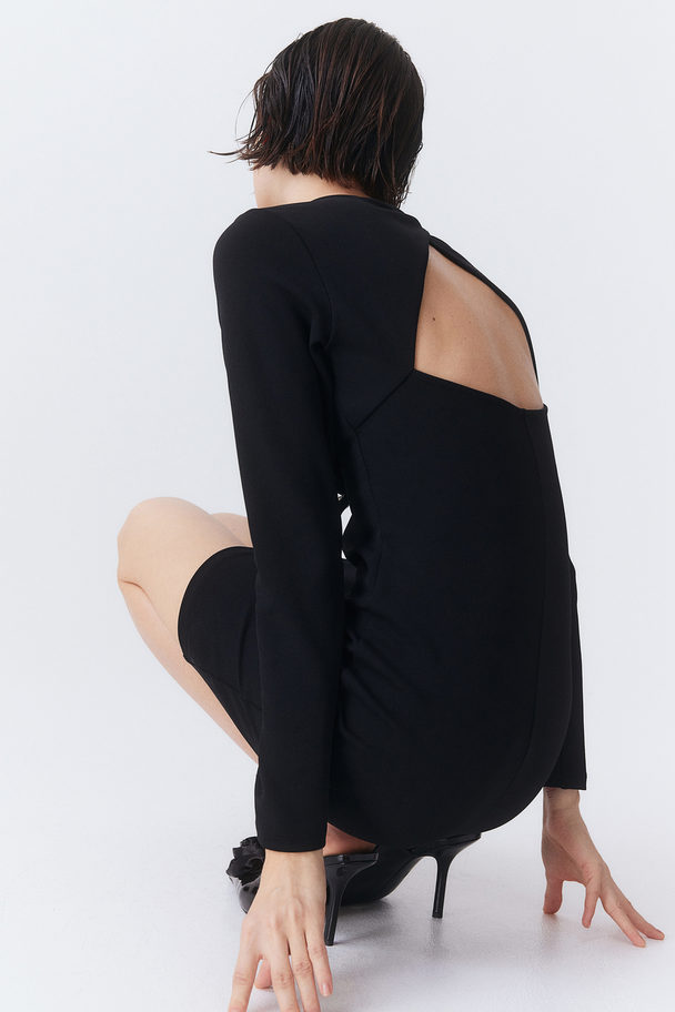 H&M Cut-out Jersey Dress Black