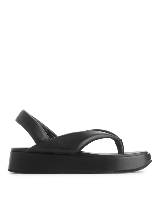 Arket Flatform Thong Sandals Black