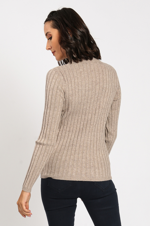 William de Faye V-neck Sweater, Fancy Cable Front