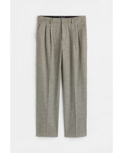 Relaxed Fit Wool-blend Trousers Green/black Checked