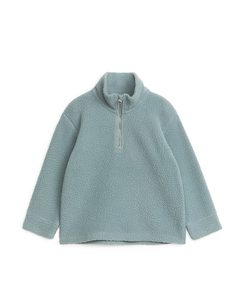 Half-zip Pile Sweatshirt Dusty Turquoise
