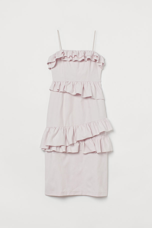 H&M Kleid mit Volants Hellrosa