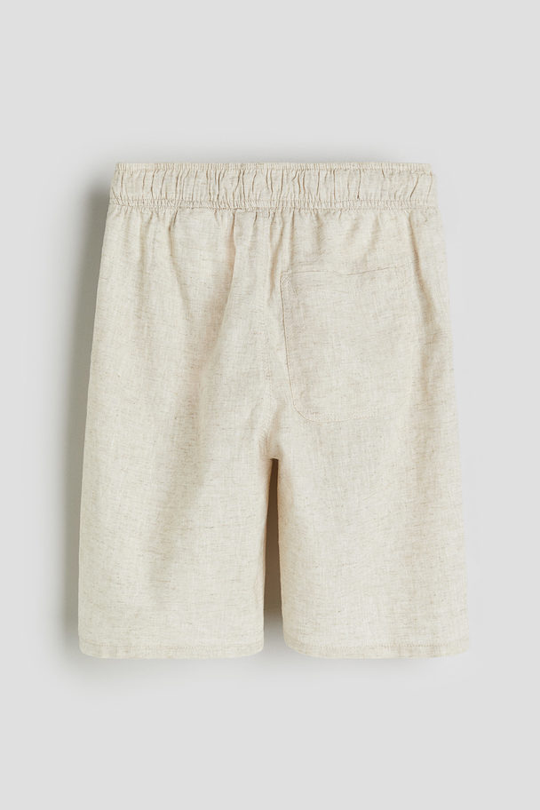 H&M Shorts aus Leinenmix Hellbeige