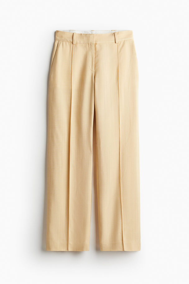 H&M Tailored Viscose Trousers Light Beige