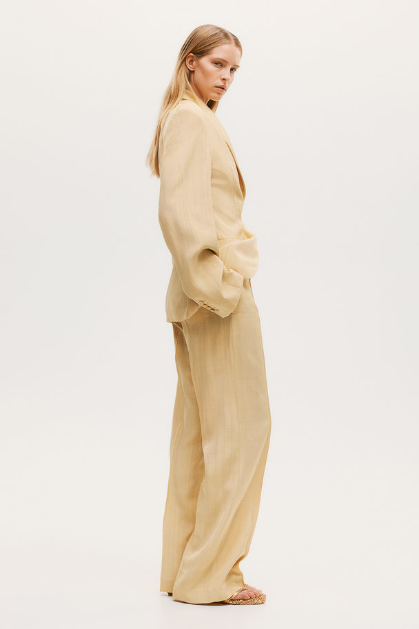 H&M Tailored Viscose Trousers Light Beige