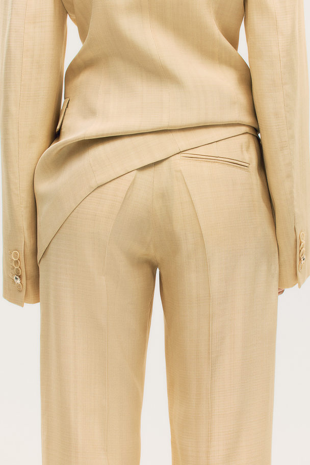 H&M Tailored Viscose Trousers Light Beige