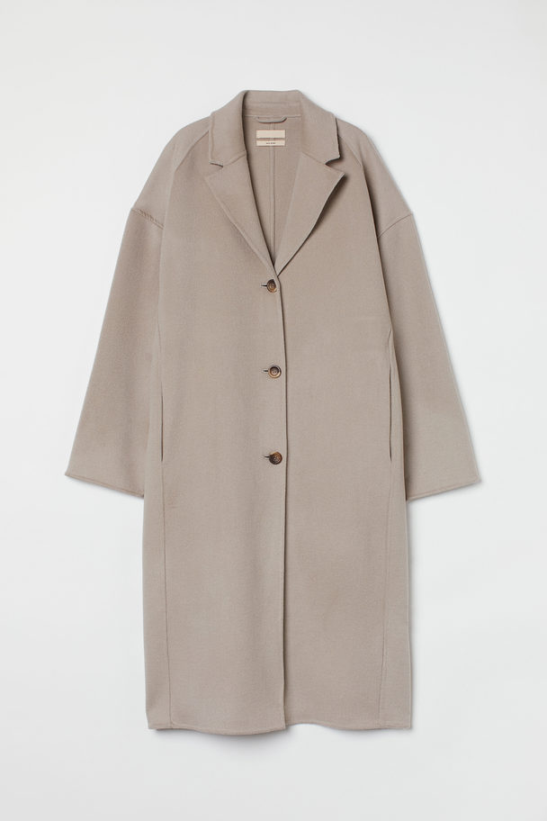 H&M Oversized Wool-blend Coat Greige