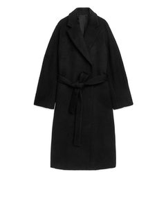 Belted Wool Coat Black