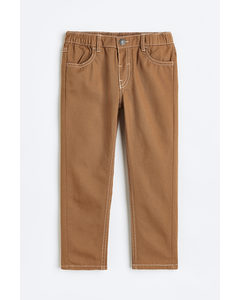 Broek - Relaxed Tapered Fit Lichtbruin