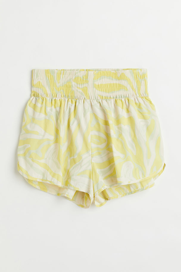 H&M Nylon Sports Shorts Yellow/patterned
