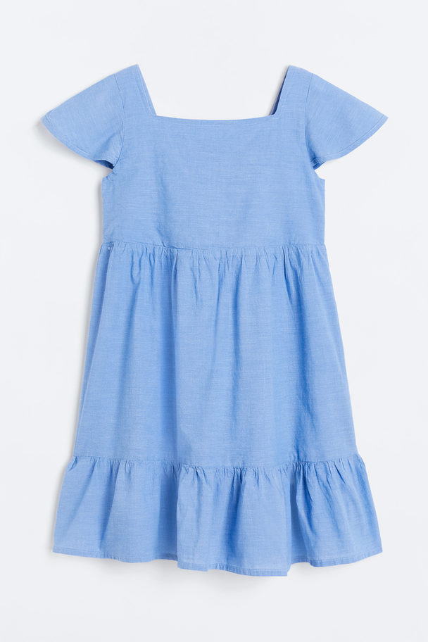 H&M Tiered Dress Light Blue