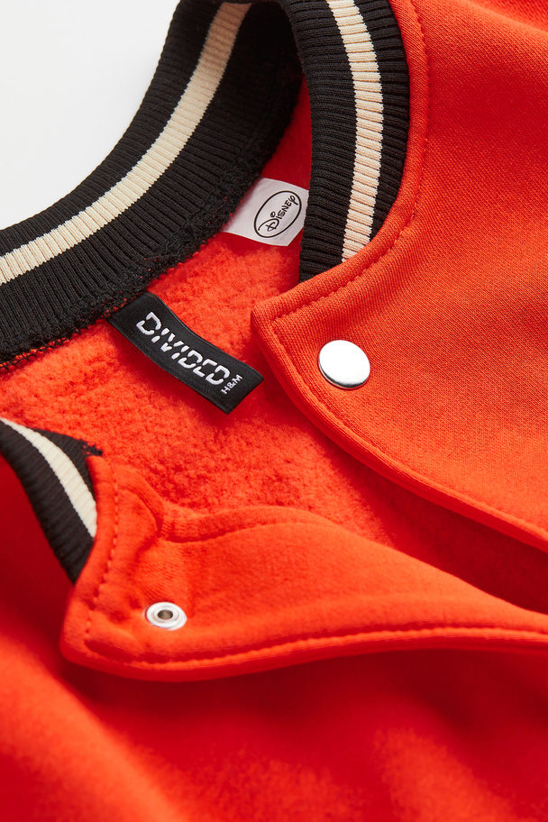 H&M Printed Baseball Jacket Orange/bambi