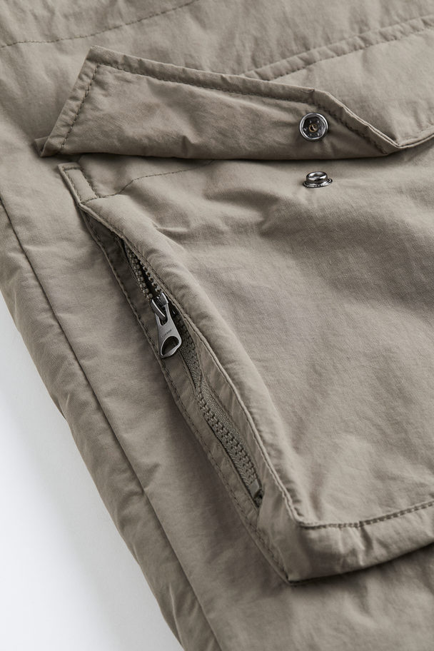 H&M Water-repellent Padded Parka Sage Green