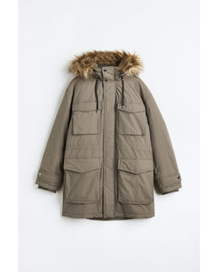 Water-repellent Padded Parka Sage Green