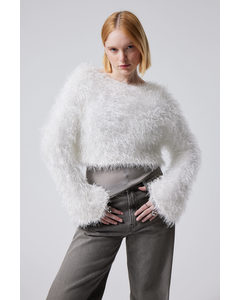 Leya Hairy Bell Sleeve Knitted Sweater Light Mole