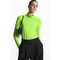 Long-sleeved Roll-neck Jersey Top Bright Green