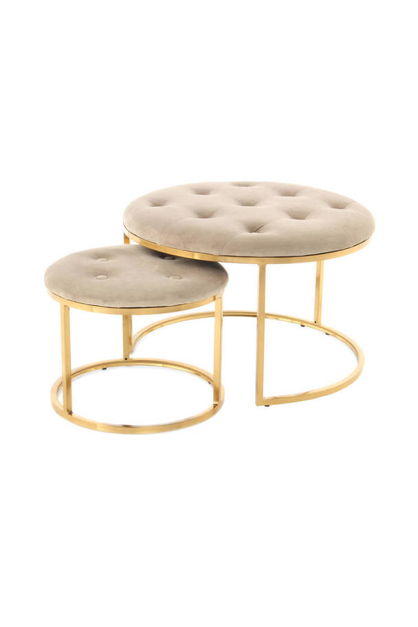 360Living Stool Becky 825 2er-Set taupe / gold