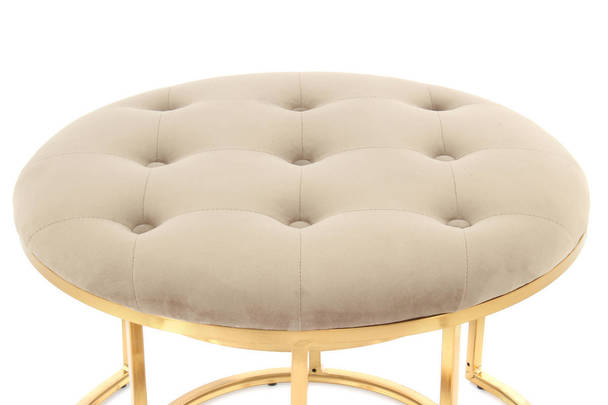 360Living Stool Becky 825 2er-Set taupe / gold