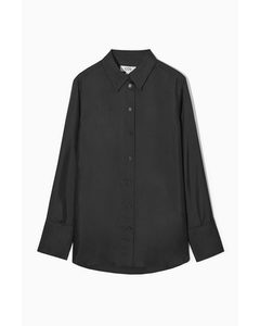 Oversized Pure Silk Shirt Black