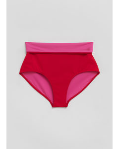 High Waist Bikini Bottoms Ruby Red/fuchsia