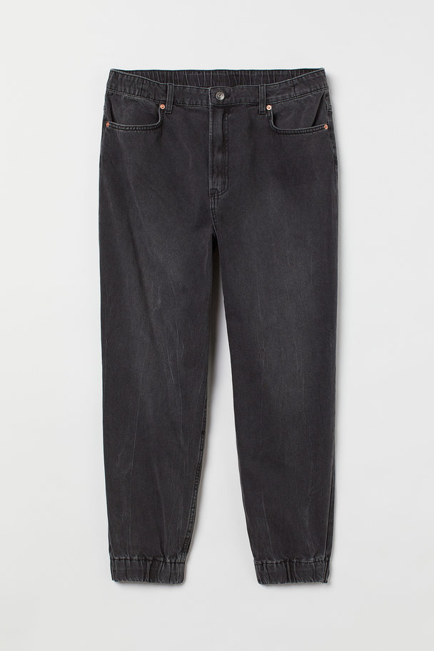 H&M H&m+ Loose High Waist Jeans Zwartgrijs