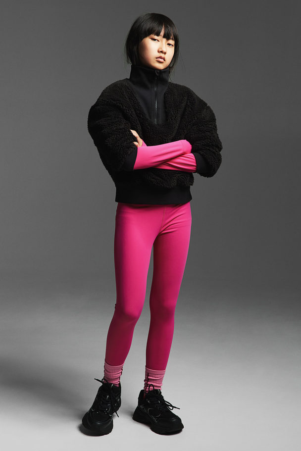 H&M Warm Sports Tights Bright Pink