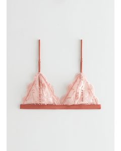 Abstract Lace Soft Bra Dusty Pink