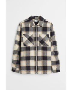 Relaxed Fit Checked Overshirt Yellow/black