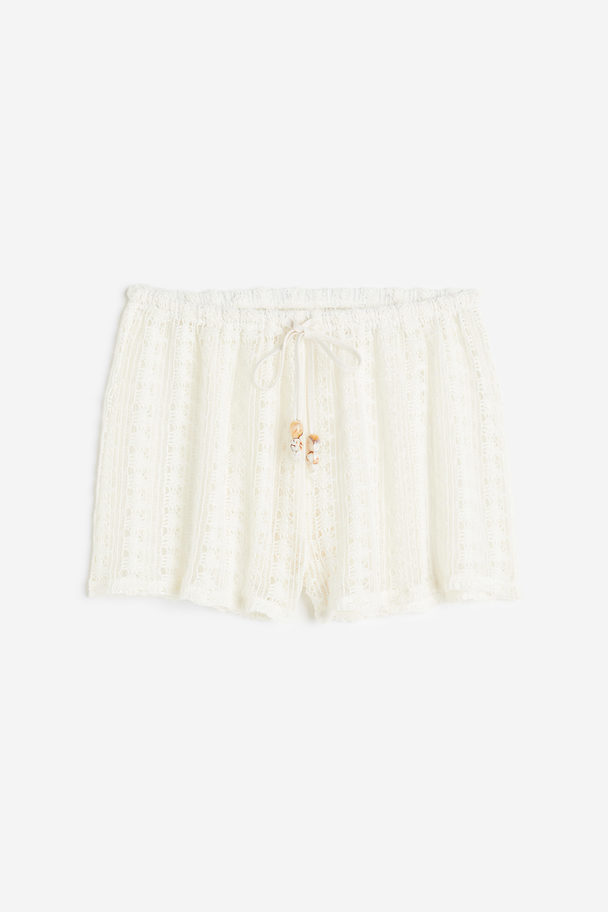 H&M Crochet-look Beach Shorts White