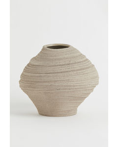 Asymmetric Stoneware Vase Greige