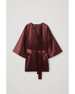 Satin Dressing Gown Red