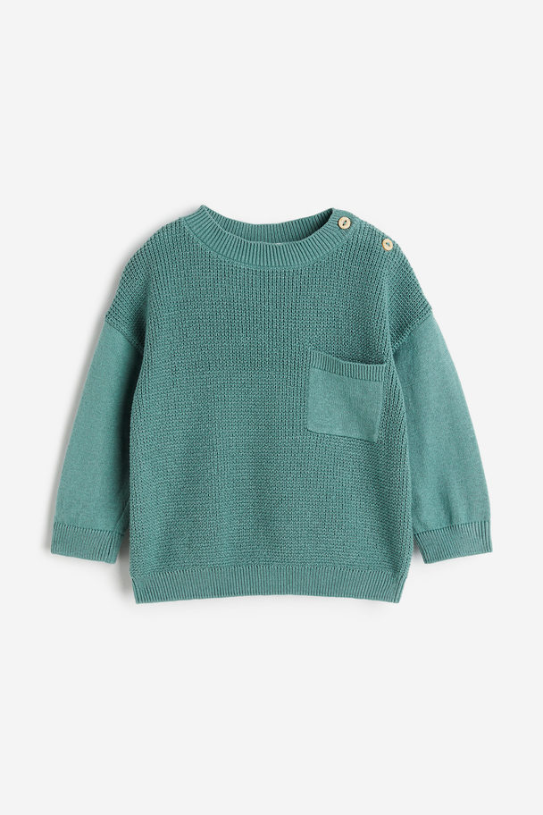 H&M Knitted Jumper Dusty Green