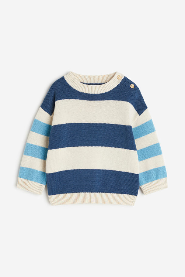 H&M Knitted Jumper Blue/striped