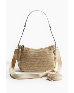 Umhängetasche und Pouch Beige